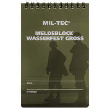 Водонепроникний блокнот Mil-Tec Olive – 100 x 150 мм