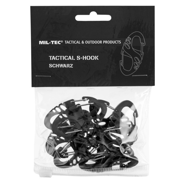 Набір карабінів Mil-Tec S-Hook Black - 10 шт.