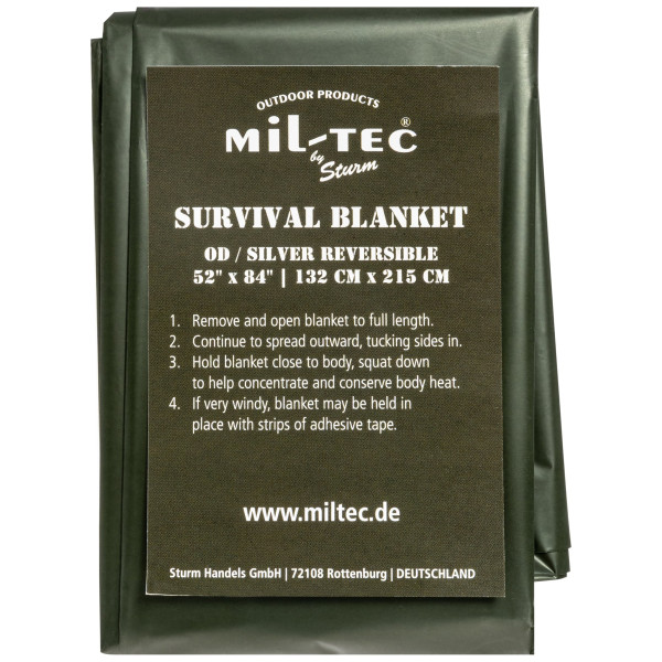 Термоковдра Mil-Tec Survival Blanket - Olive
