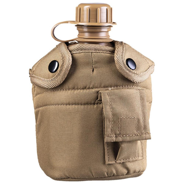 Фляга Mil-Tec US Plastic Canteen з чохлом і чашкою - Coyote